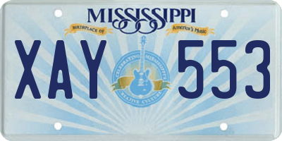 MS license plate XAY553
