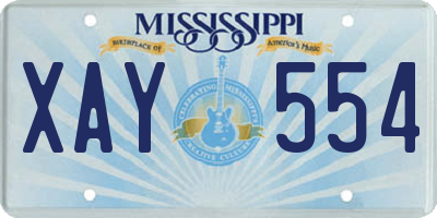 MS license plate XAY554