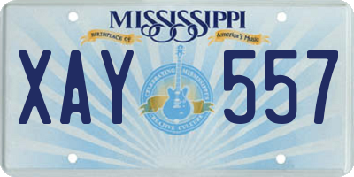 MS license plate XAY557