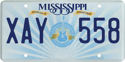 MS license plate XAY558