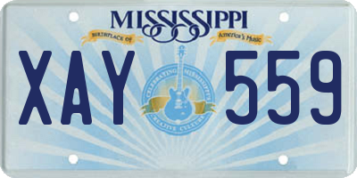 MS license plate XAY559