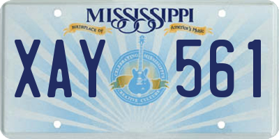 MS license plate XAY561