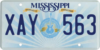 MS license plate XAY563