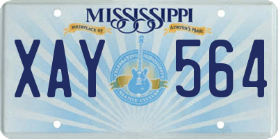 MS license plate XAY564