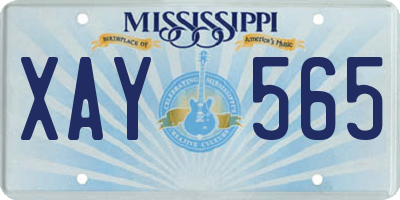 MS license plate XAY565