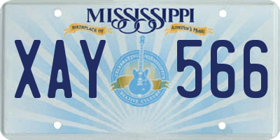 MS license plate XAY566