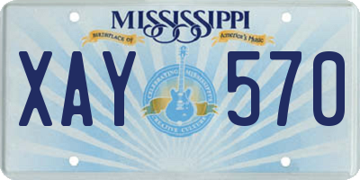 MS license plate XAY570