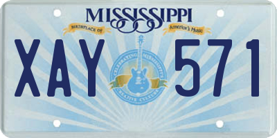MS license plate XAY571