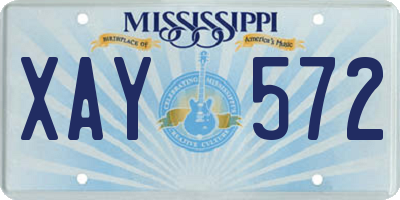 MS license plate XAY572