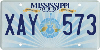 MS license plate XAY573