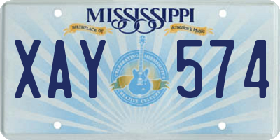 MS license plate XAY574