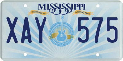 MS license plate XAY575