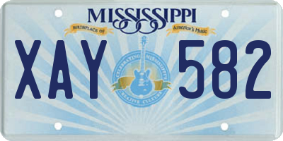 MS license plate XAY582