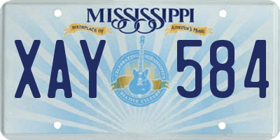MS license plate XAY584