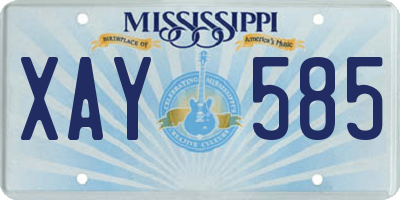MS license plate XAY585
