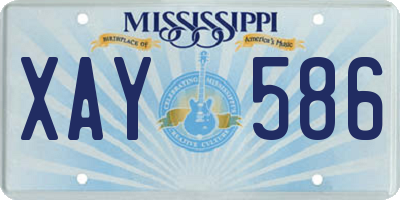 MS license plate XAY586