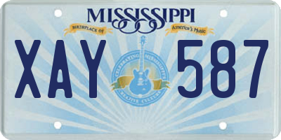 MS license plate XAY587