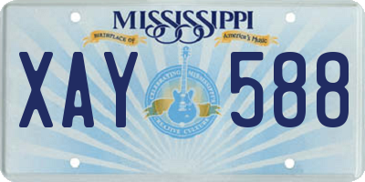 MS license plate XAY588