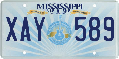 MS license plate XAY589