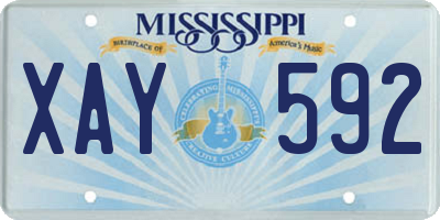 MS license plate XAY592