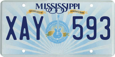 MS license plate XAY593