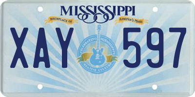 MS license plate XAY597