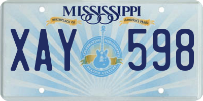 MS license plate XAY598