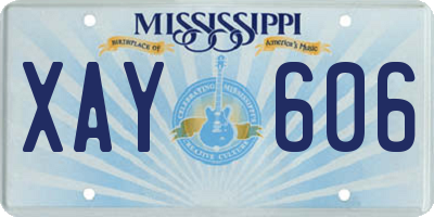 MS license plate XAY606