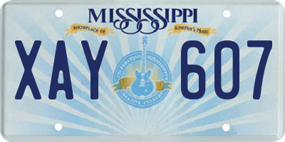 MS license plate XAY607