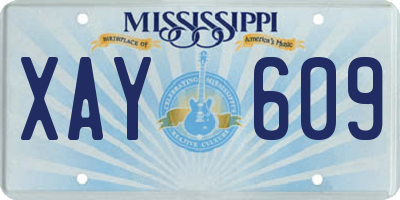 MS license plate XAY609