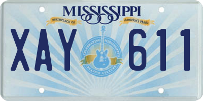 MS license plate XAY611