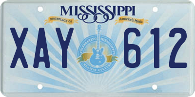 MS license plate XAY612