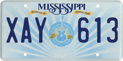 MS license plate XAY613