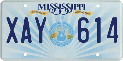 MS license plate XAY614