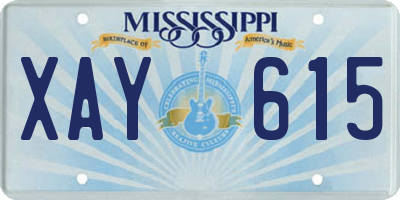 MS license plate XAY615