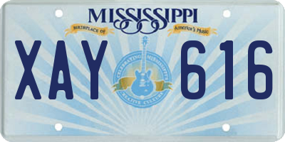MS license plate XAY616