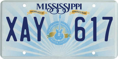 MS license plate XAY617
