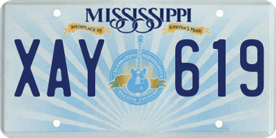 MS license plate XAY619