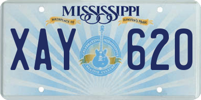 MS license plate XAY620