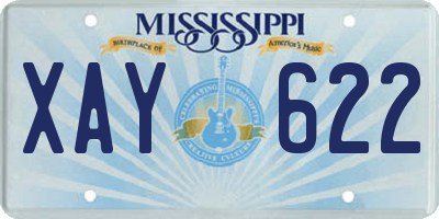 MS license plate XAY622