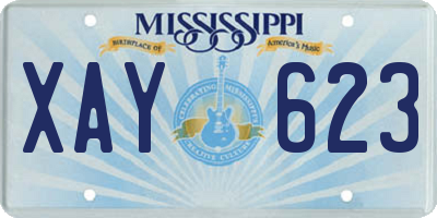 MS license plate XAY623