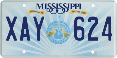 MS license plate XAY624