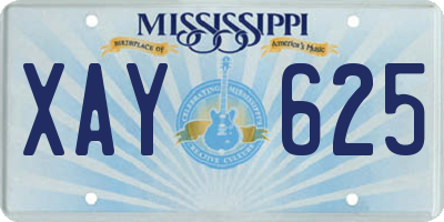 MS license plate XAY625