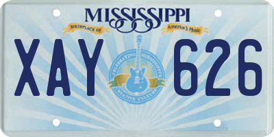 MS license plate XAY626