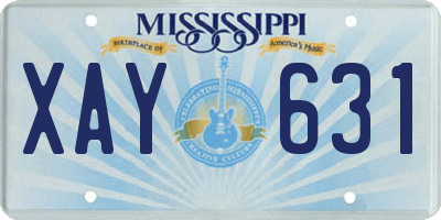 MS license plate XAY631