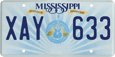 MS license plate XAY633