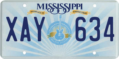 MS license plate XAY634