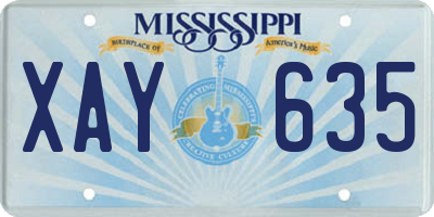 MS license plate XAY635