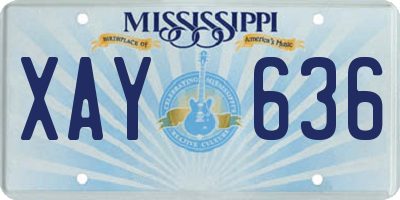 MS license plate XAY636