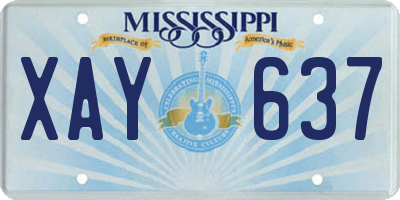 MS license plate XAY637